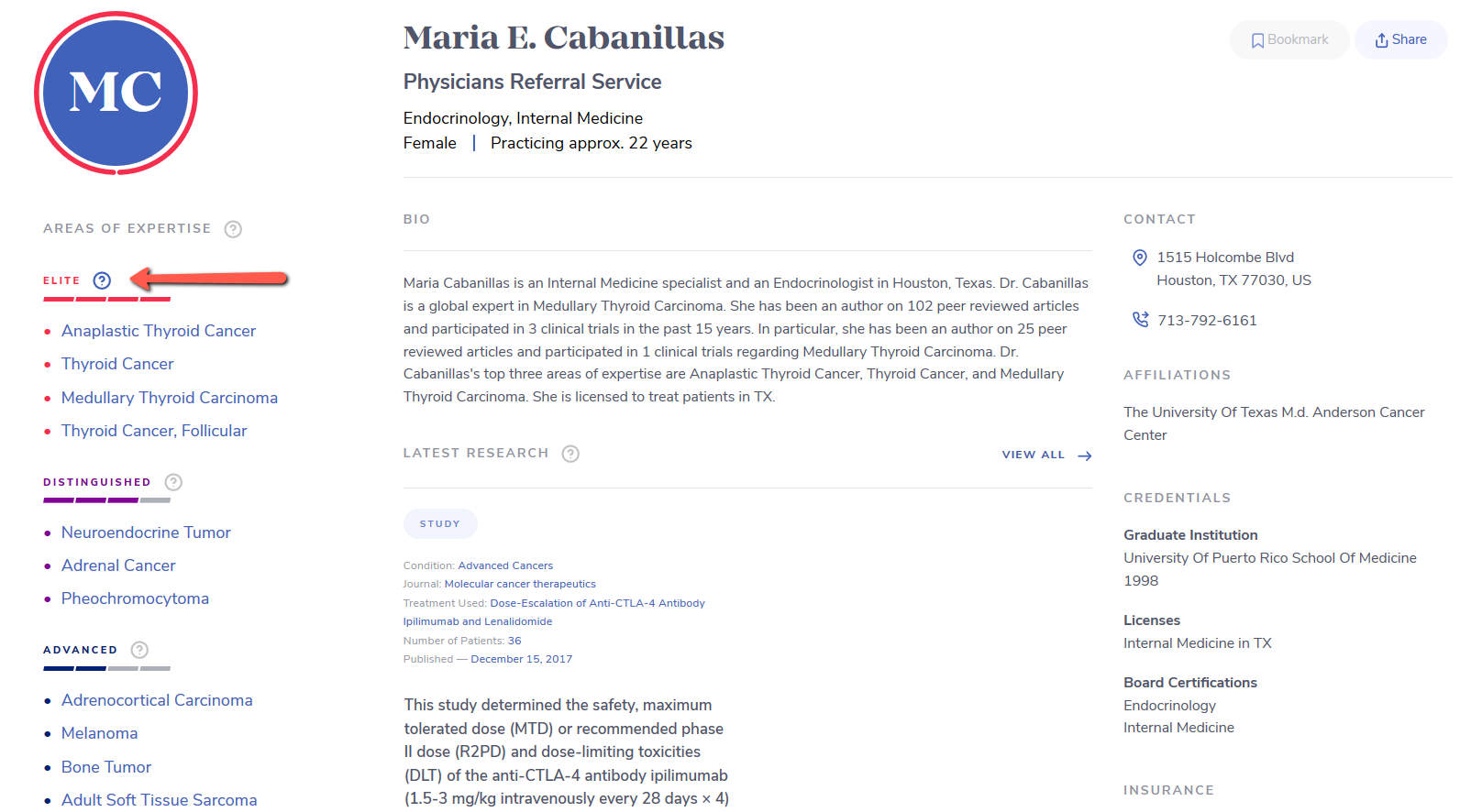 medifind physician maria cabanillas