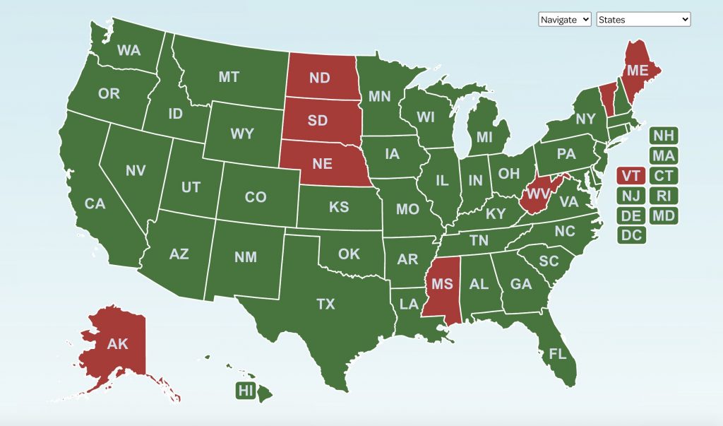 Map of Post-COVID Care Centers from Survivor Corps